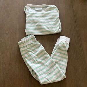 Long/long, Green/White Stripe Lake Pajamas - Size 6 unisex